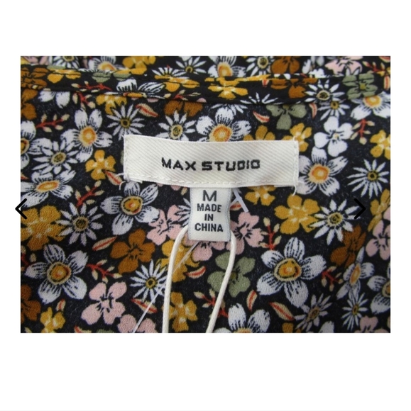 MAX STUDIO FLORAL BLOUSE M NWT - Picture 3 of 4